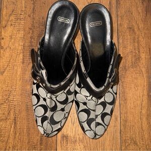 Coach Bethan G2 Monagram Mules Wedges Clogs 9B(L) & 9.5B(R) ** 2 DIFFERENT SIZES